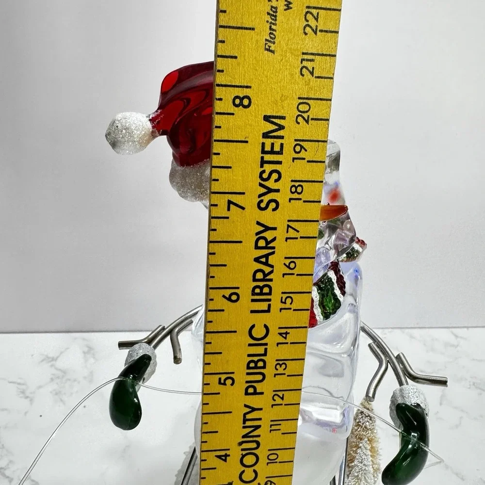 LED Snowman On A Sled figurine Changing Colours Christmas Decor 8